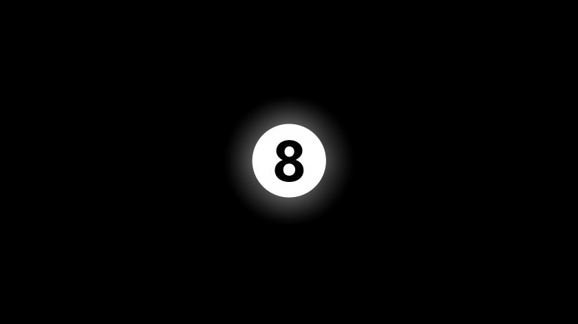 8 Ball Eight-ball Billiard Logo Black And White PNG