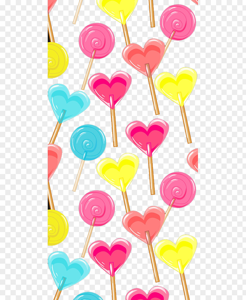 Love Lollipop Cotton Candy Illustration PNG