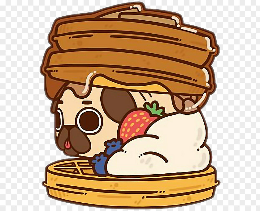 Weffel Pug Bulldog Waffle Pancake Puppy PNG