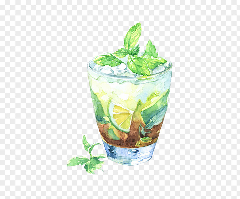 Cartoon Lemon Ice Drink Mojito Maghrebi Mint Tea Cocktail Illustration PNG