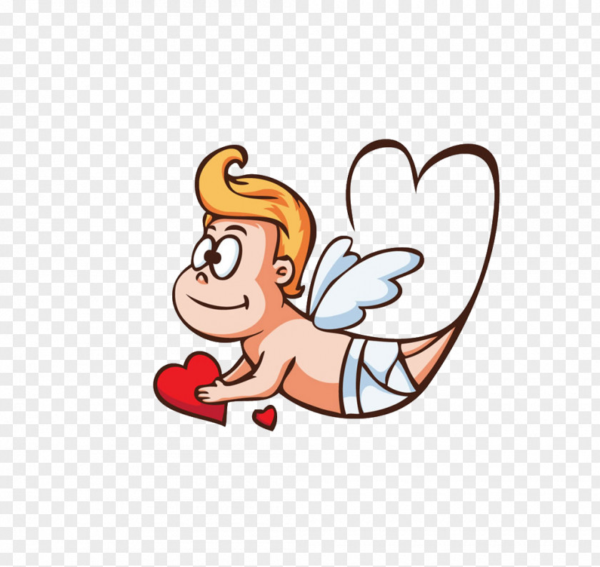 Angel Holding Love Cupid Illustration PNG