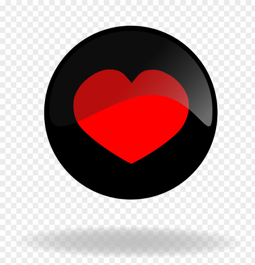 Exquisite Option Button Red Heart Black PNG