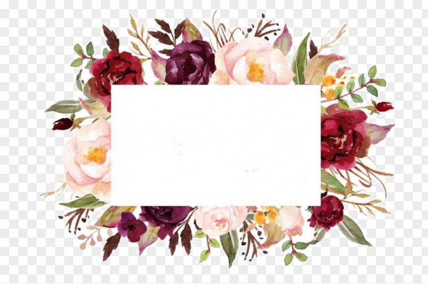 Interior Design Rose Flowers Wedding Invitation Watercolor PNG