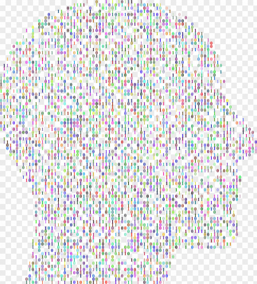 Binary Human Head Skull Number PNG