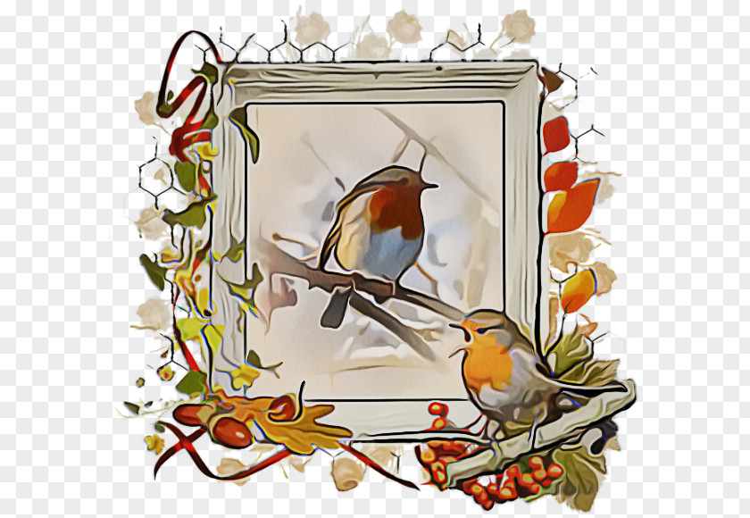 Old World Flycatcher Branch Picture Frames PNG