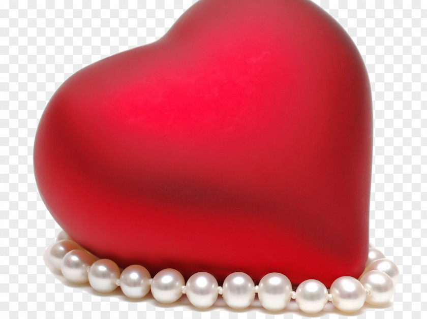 Pearl Heart Valentines Day Buckle Red PNG