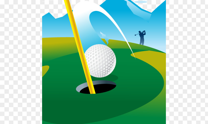 Vector Golf Course Putter Hole In One PNG