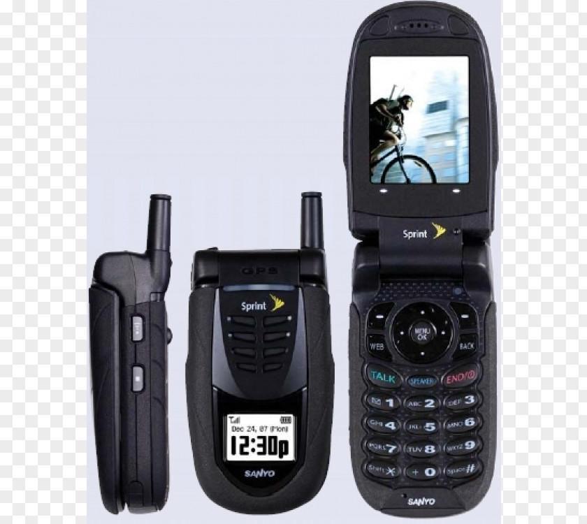 Flip Phones Feature Phone Clamshell Design Sanyo Pro 700 Sprint Cellular Bundle, Black Corporation Rugged Computer PNG