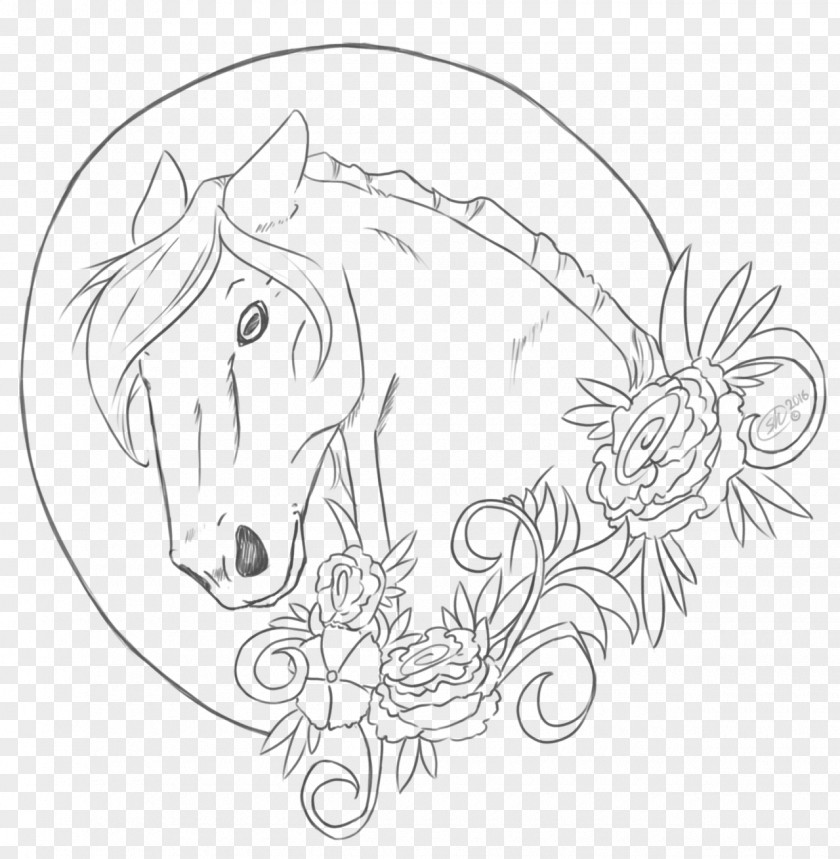 Horse Head Mask Line Art Drawing Pony PNG
