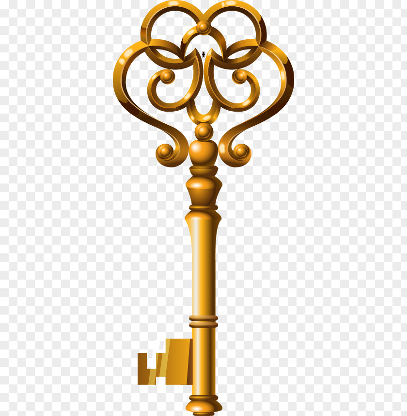 Beautifully Golden Key Clip Art PNG