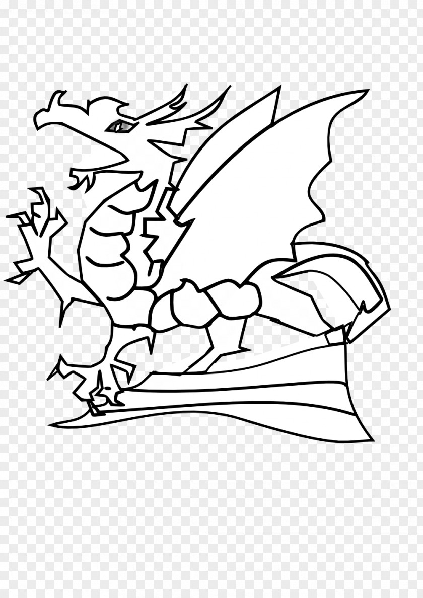 Cute Baby Dragon Pictures Black And White Clip Art PNG