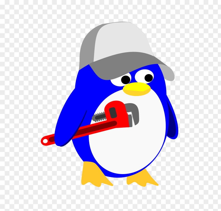 Plumber Penguin Plumbing Wrench Clip Art PNG