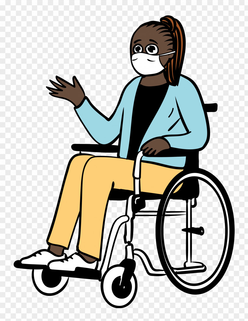 Woman Wheelchair Medical Mask PNG