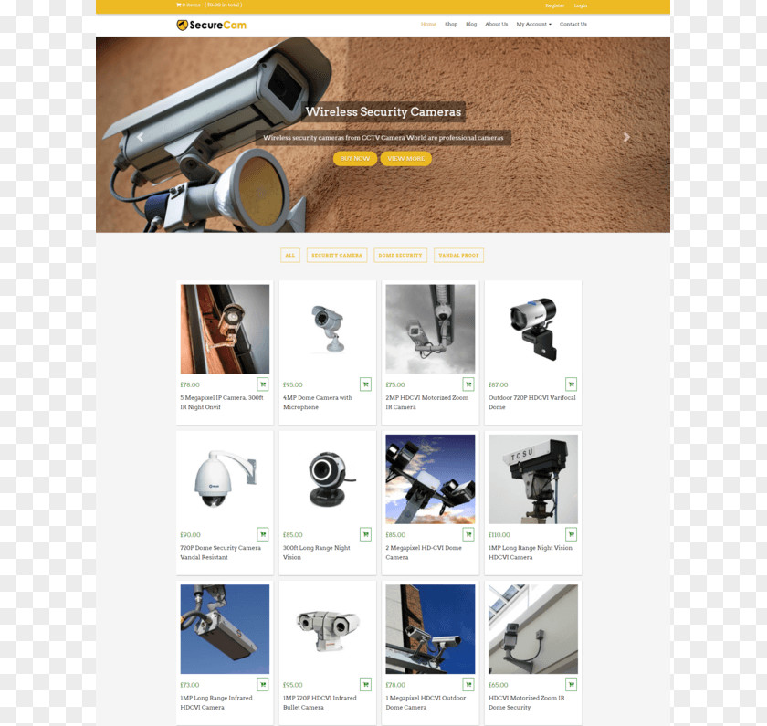 WordPress Closed-circuit Television Wireless Security Camera Template PNG