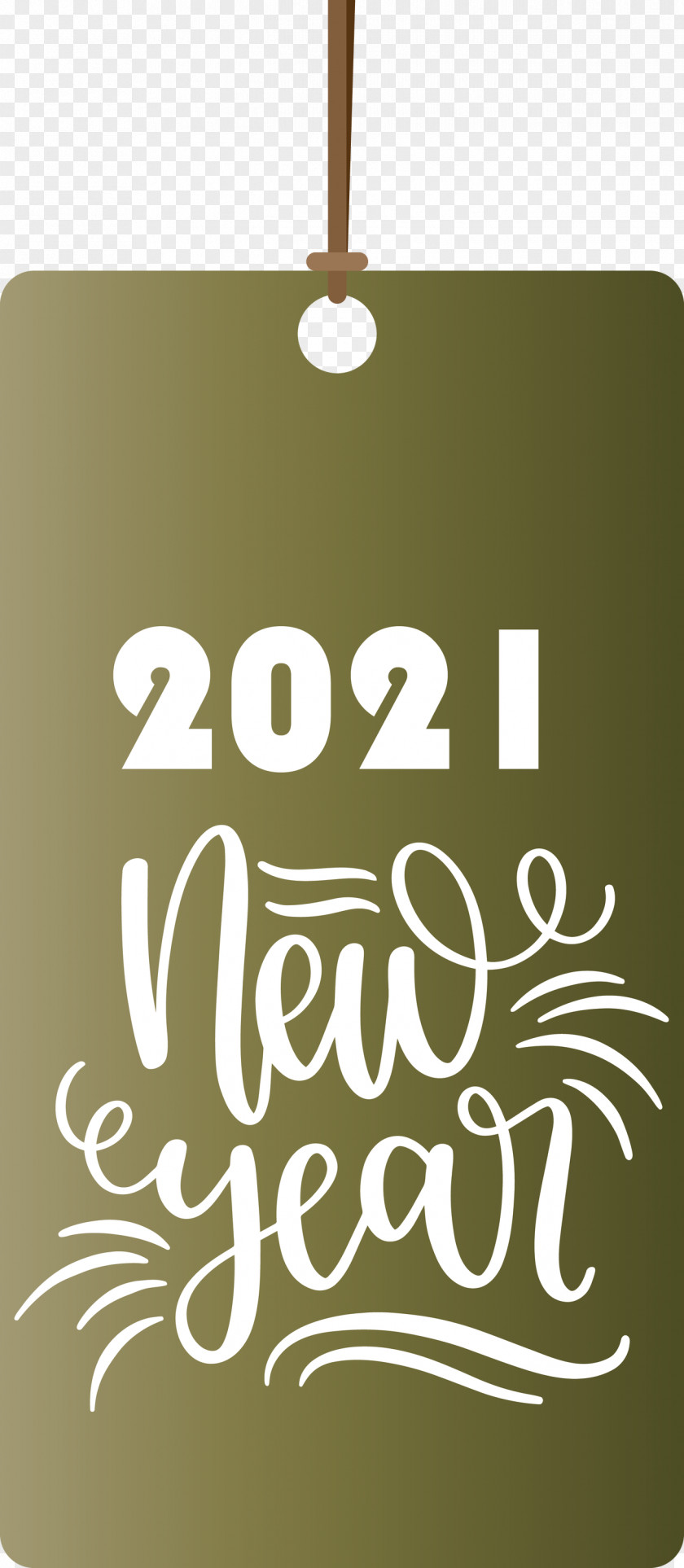 2021 Happy New Year Tag PNG