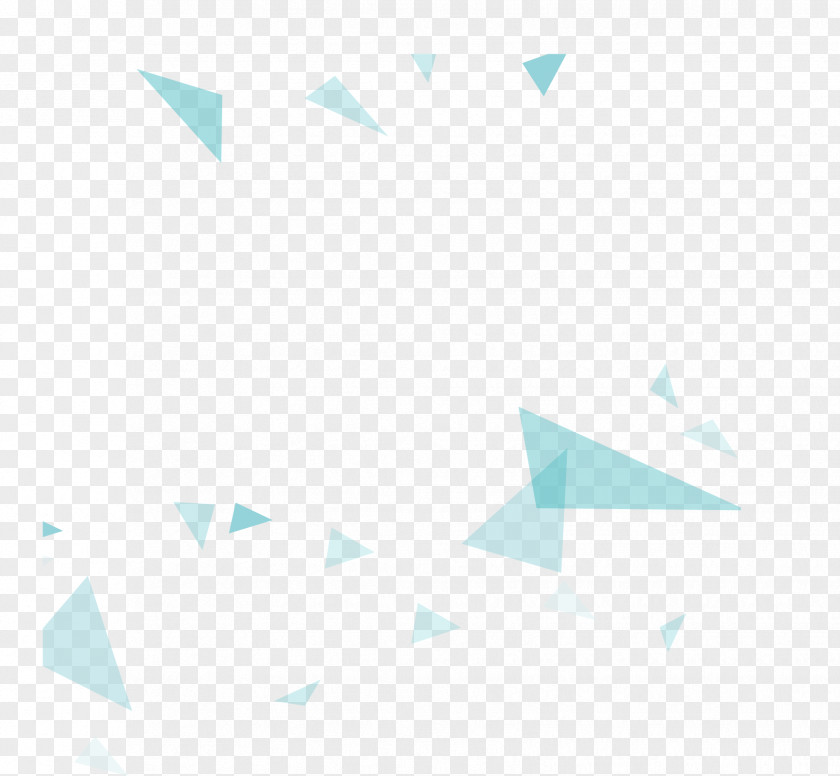 Floating Blue Triangle Paper Art Pattern PNG