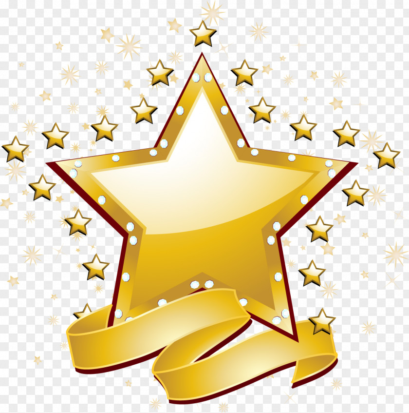 Gold Stars Vector Material Icon PNG