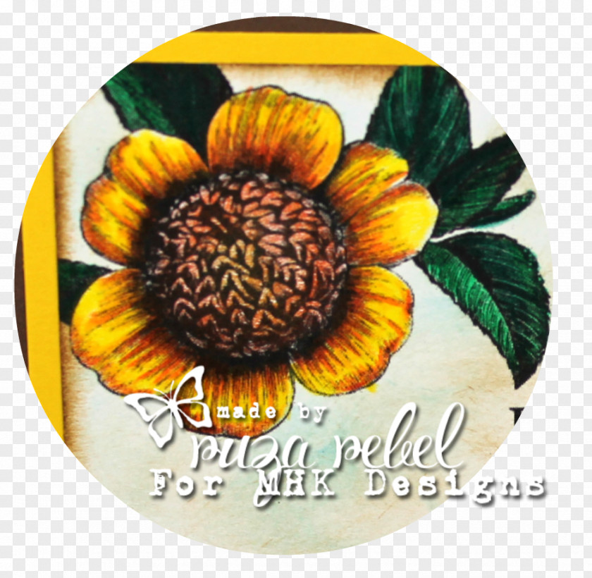 Ink Flower Sunflower M Spiral PNG