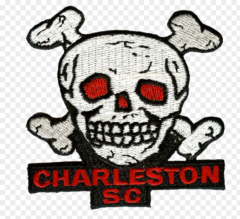Skull Charleston Embroidery Jolly Roger And Crossbones PNG