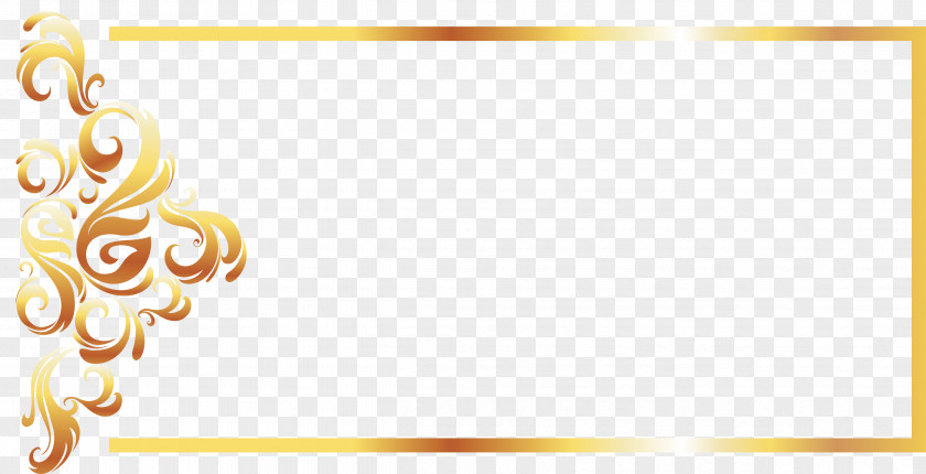 Gold Line Border European Vector Yellow Recreation Pattern PNG