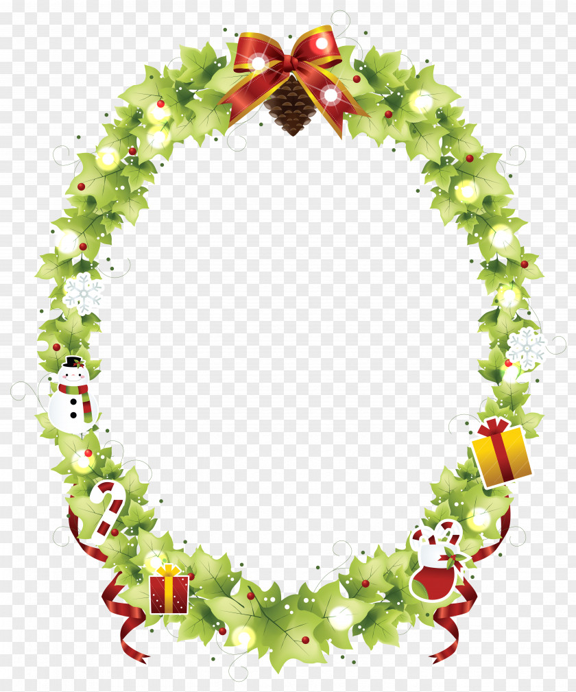 Leaf Frame Christmas Decoration Picture Frames Wreath Clip Art PNG