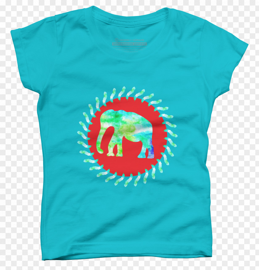 Watercolor Elephant T-shirt Blue Kool Africa Clothing PNG