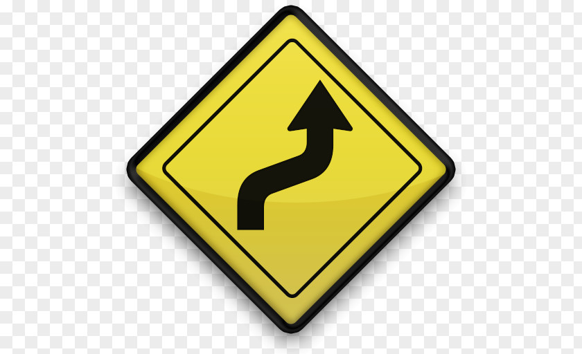 Winding Road Traffic Sign PNG