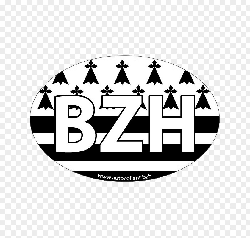 Car Sticker Flag Of Brittany Autocollant BZH Text PNG