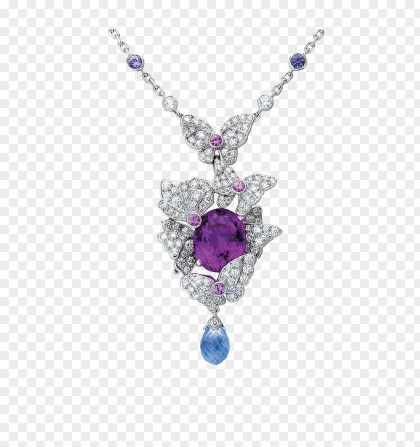 Diamond Necklace Earring Amethyst Purple PNG