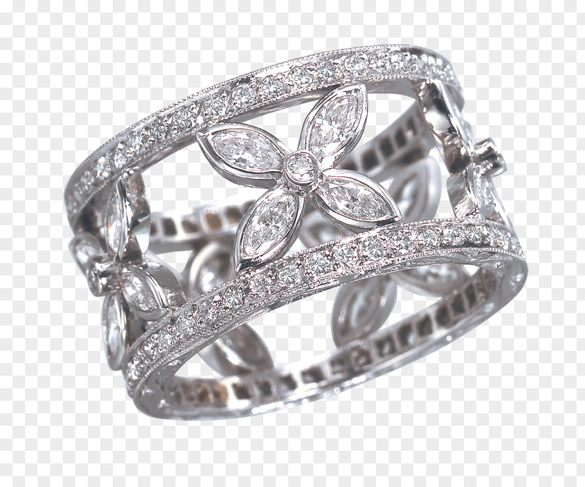Floral Design Wedding Ring Jewellery PNG