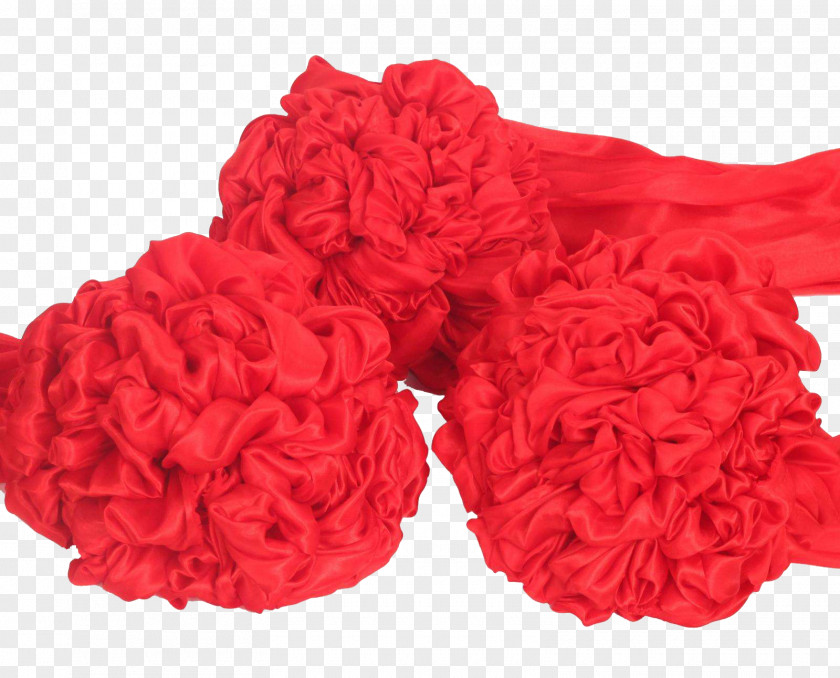 Red Silk Tie Bouquet Garden Roses Flower PNG