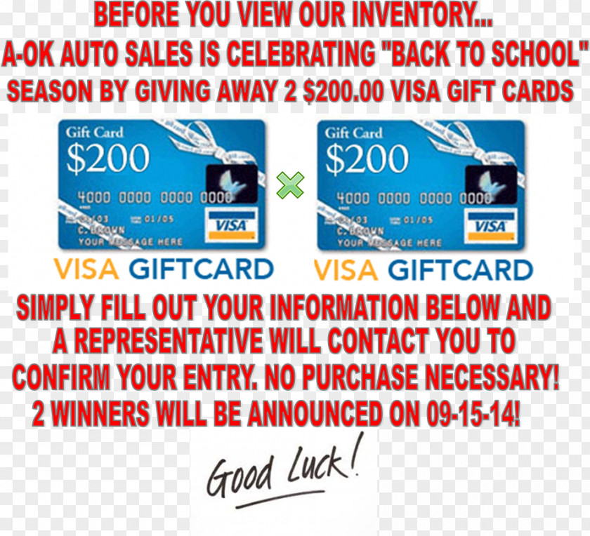 Gift Coupon Design A-OK Auto Sales Car New Caney Kingwood Warranty PNG