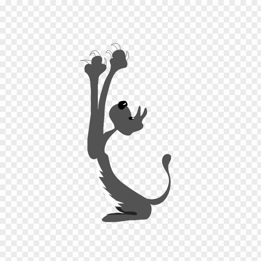 A Cat With Cat's Paw Pink Claw Black PNG