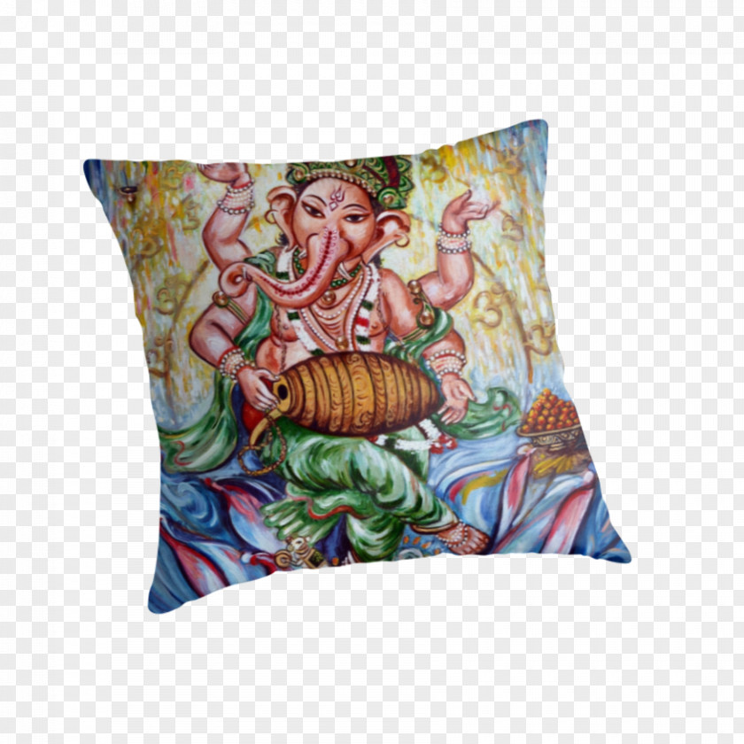 Ganesha Throw Pillows Cushion Art Textile PNG