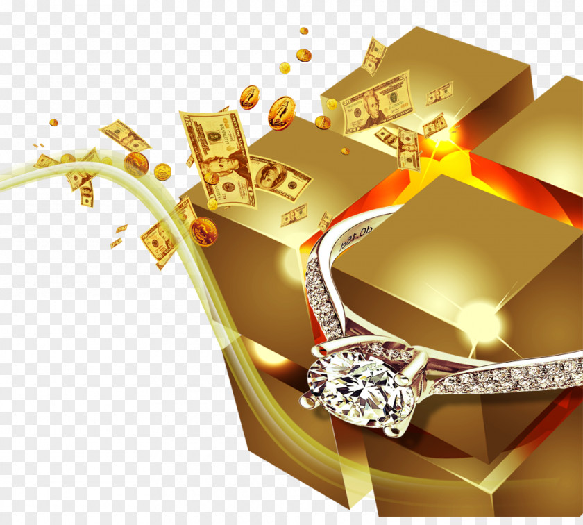 Gold Ring Cube PNG