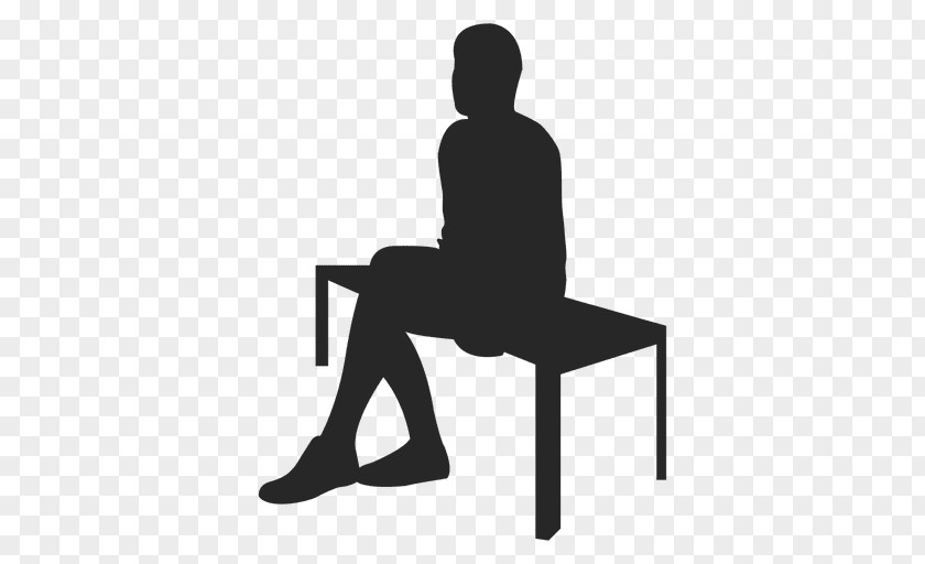 Sitting Man Silhouette Chair PNG