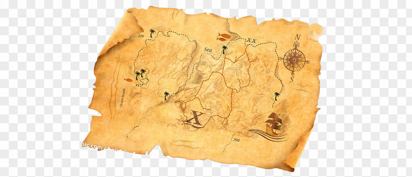 Cartoon Painted Treasure Map Hunting PNG