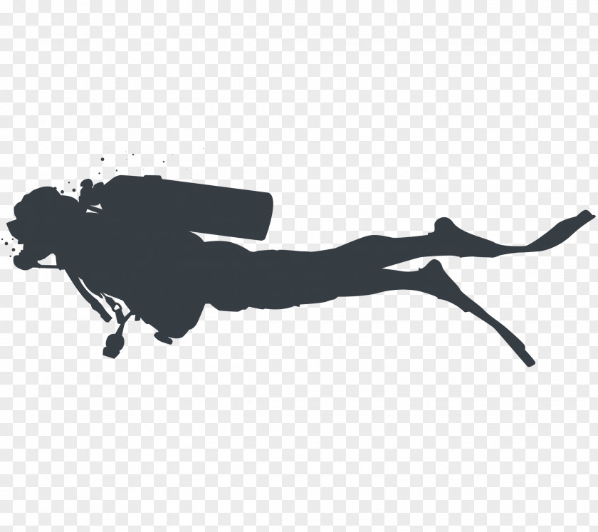 Divers Silhouette Scuba Diving Underwater Set Image Mask PNG