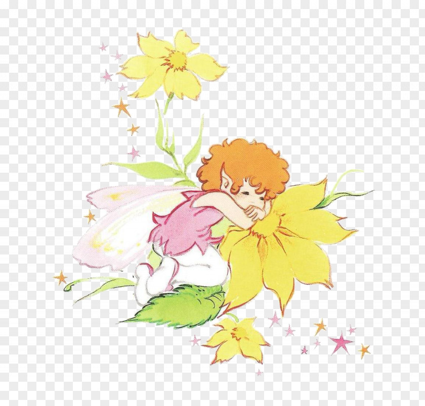 Fairy Floral Design Child Cut Flowers Room PNG