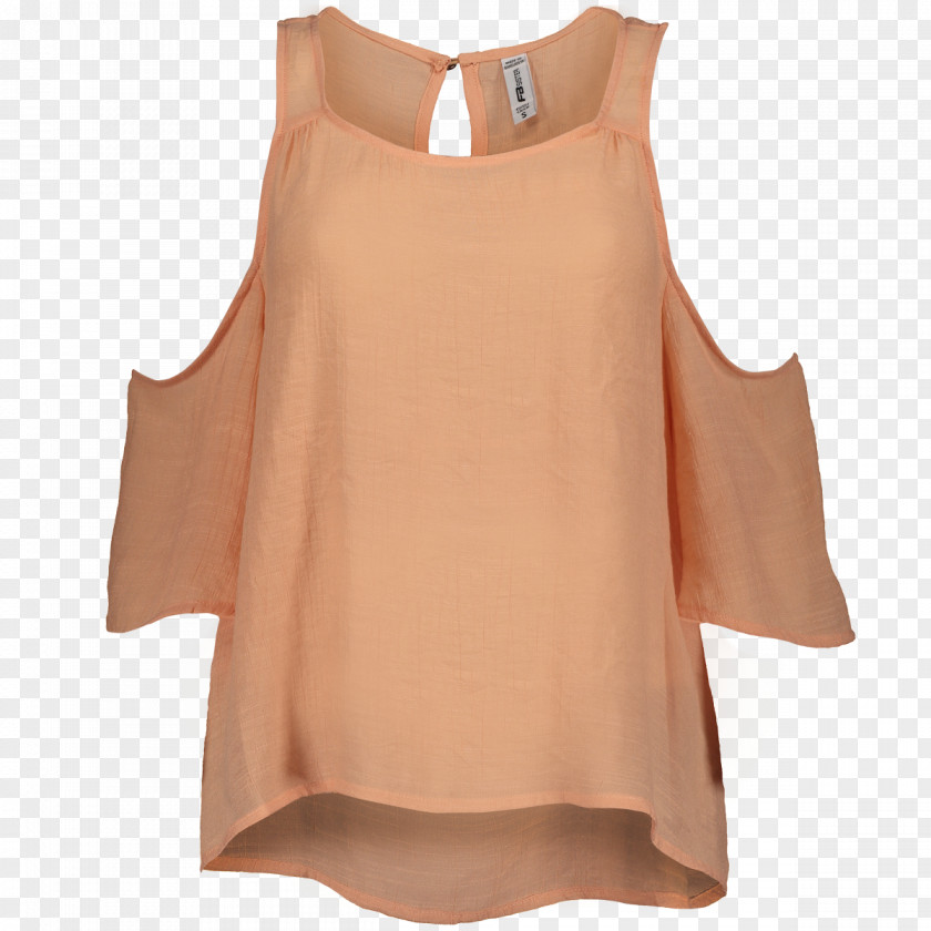 Dress Sleeve Shoulder Blouse Peach PNG