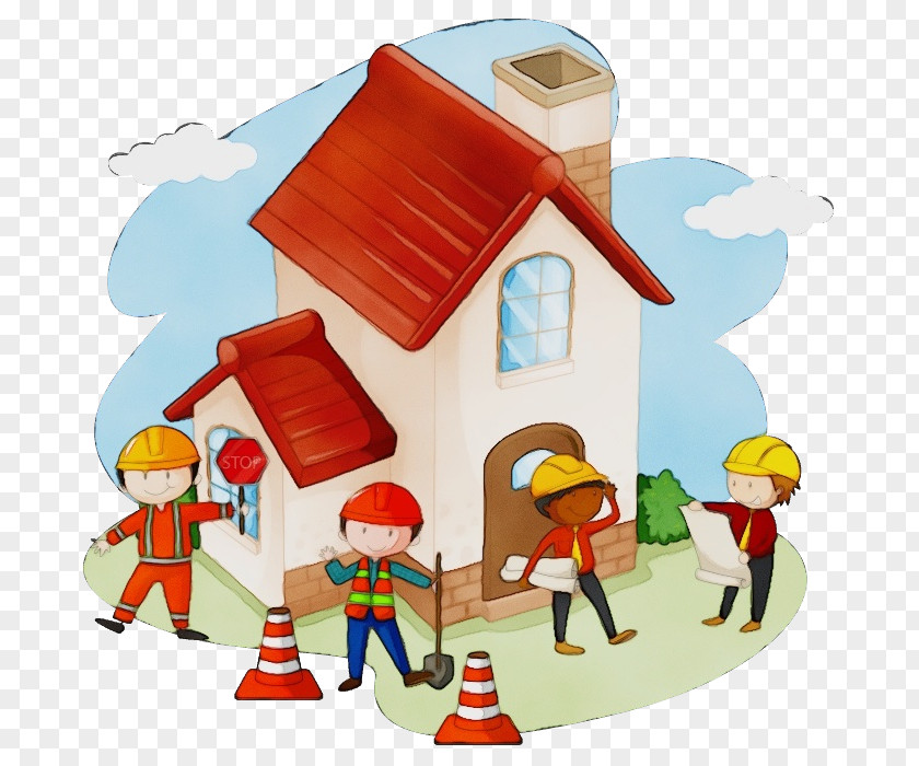 Cartoon Housebuilding Real Estate Background PNG