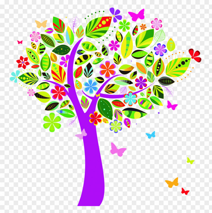 Tree Drawing Color Clip Art PNG