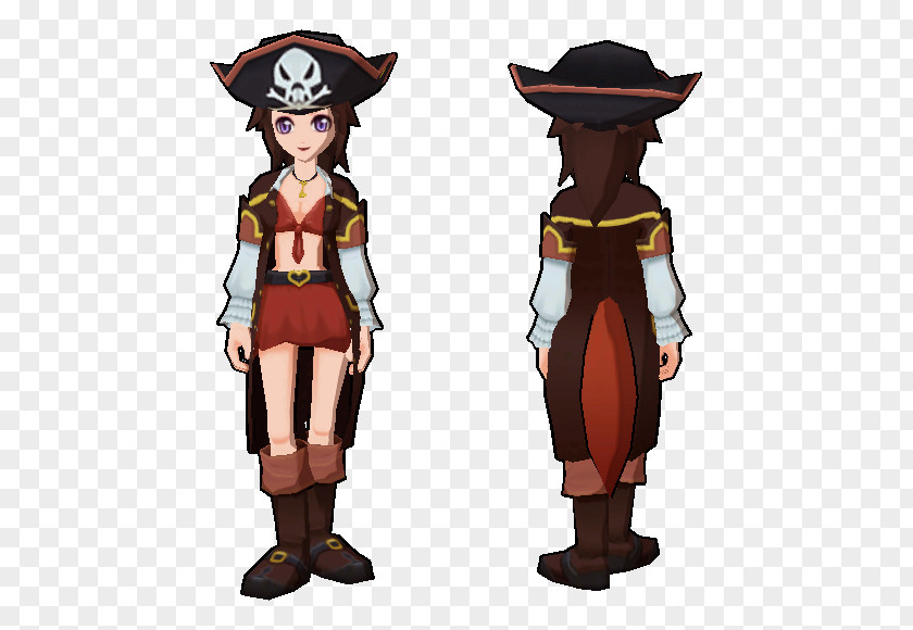 Pirate Woman Costume Design Cartoon PNG