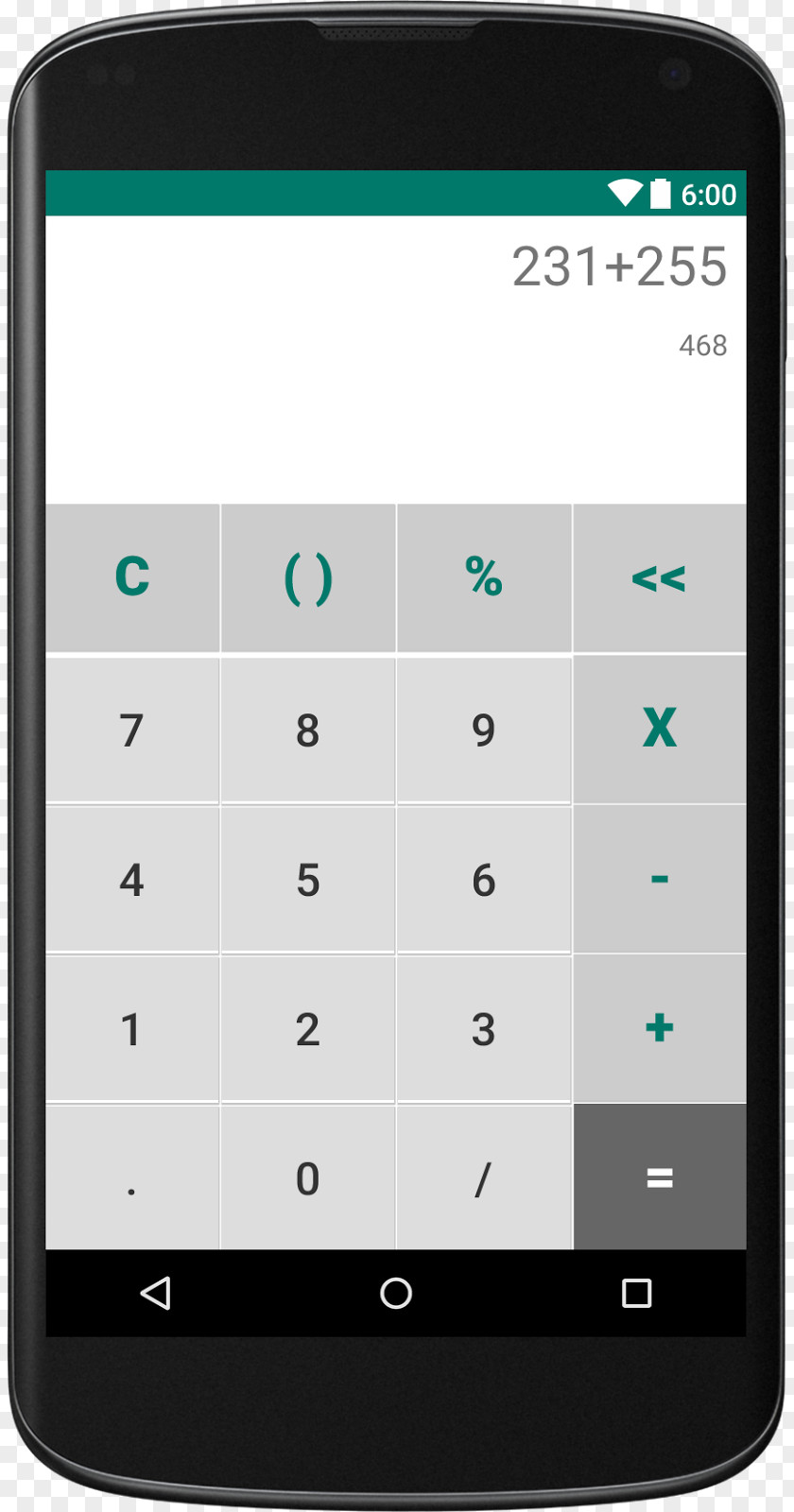 Android Simple Calculator User Interface Design PNG
