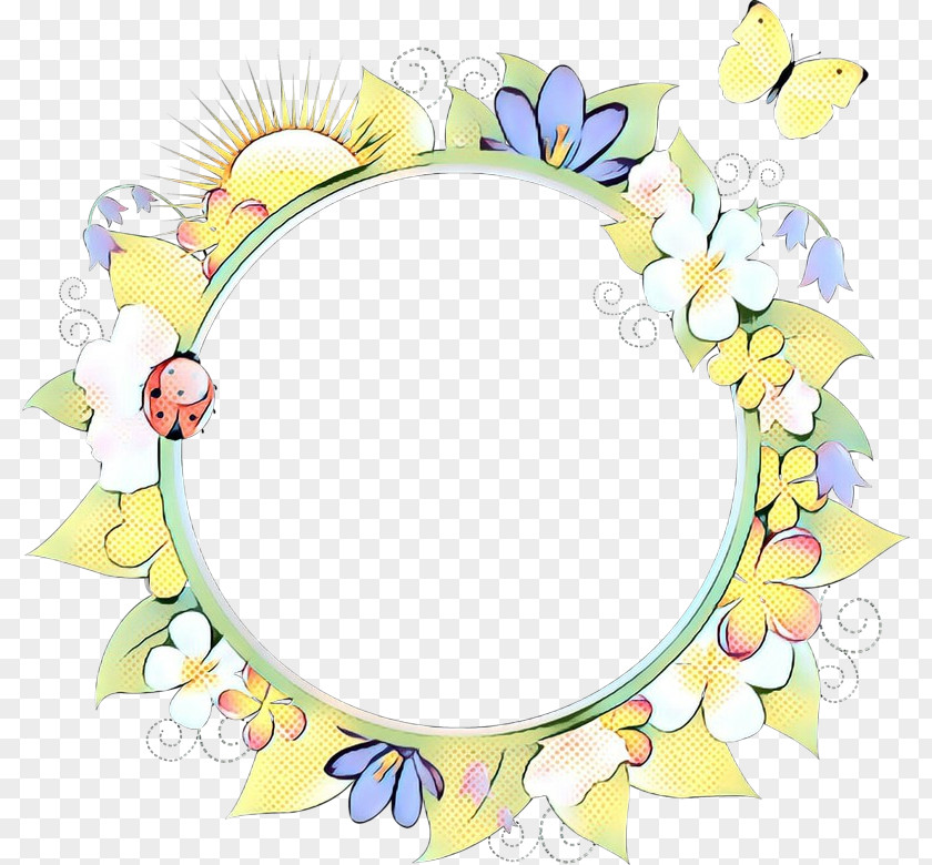 Oval Plant Floral Retro PNG