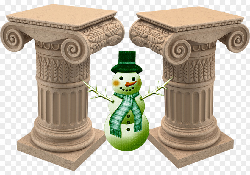 Snowman Under Creative Pillars Column Ionic Order 3D Computer Graphics Capital PNG