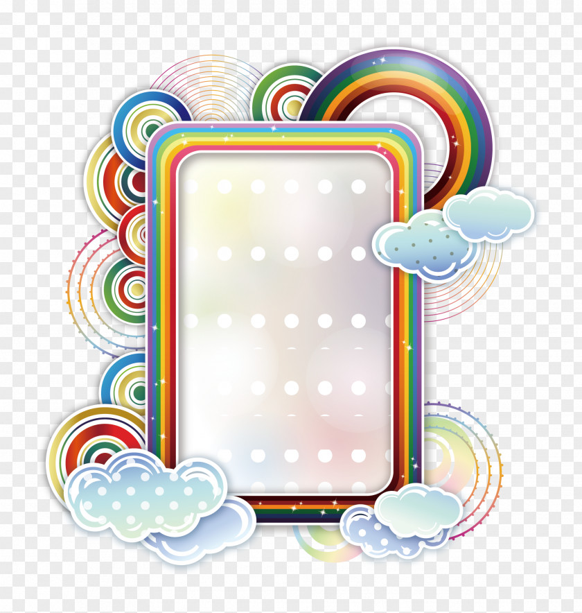Clouds Text Box Borders And Frames Rainbow Cloud Clip Art PNG
