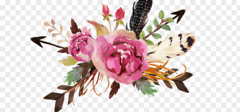 Creative Watercolor Flowers Floral Design Feather Flower Painting PNG