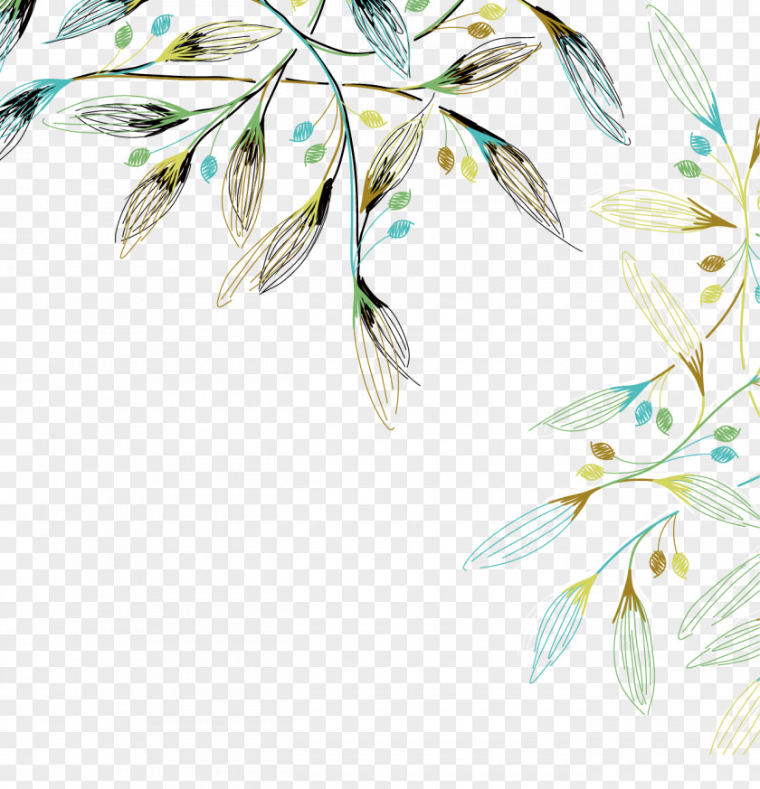 Watercolor Leaves Painting Shading PNG