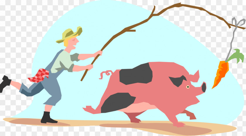 Chasing Domestic Pig Carrot Clip Art PNG